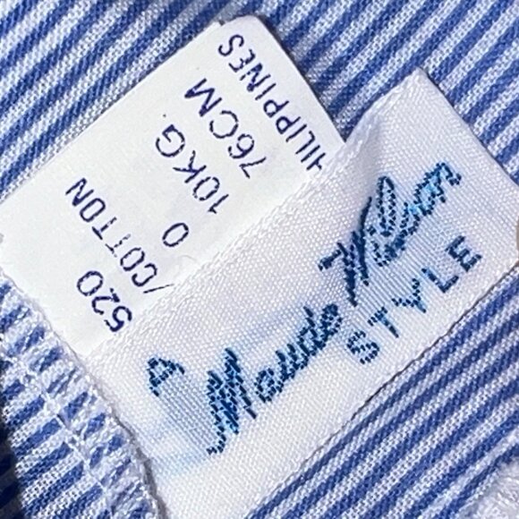 A Maude Wilson Style Size 0 Blue White Stripe Dress & Bloomers Set Size 0 - Picture 7 of 8